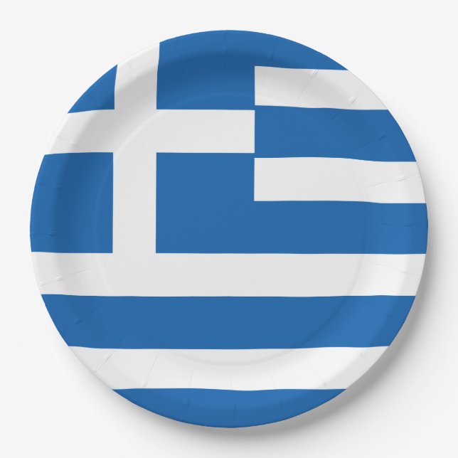 Flag of Greece Greek Flag Paper Plates (Front)
