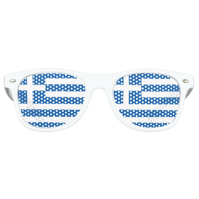 Flag of Greece Greek Flag Retro Sunglasses (Front)