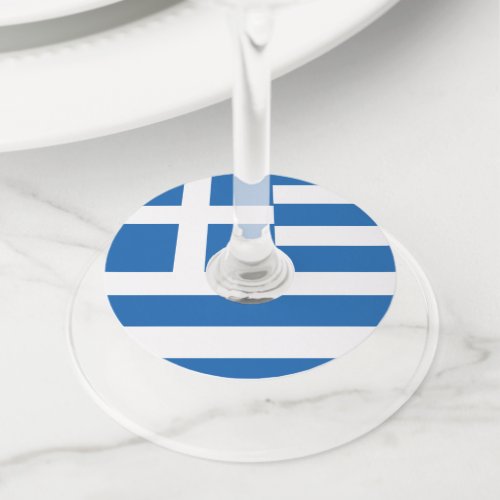 Flag of Greece Greek Flag Wine Glass Tag