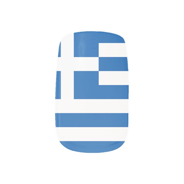 Flag of Greece, Greek Minx Nail Wraps (Left Thumb)