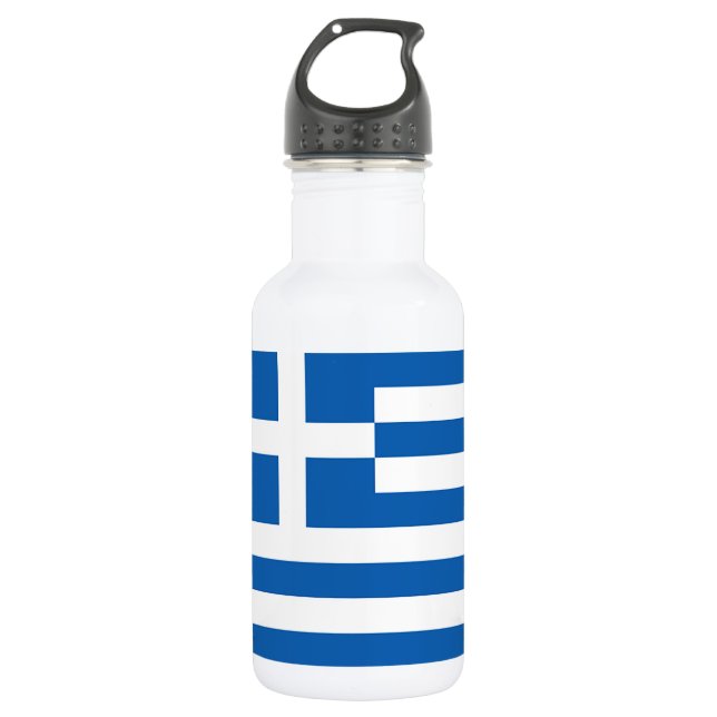 Flag of Greece, Greek Stainless Steel Water Bottle (Front)