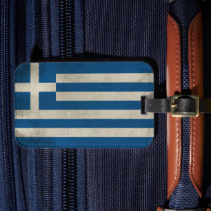 Flag of Greece Grunge Luggage Tag