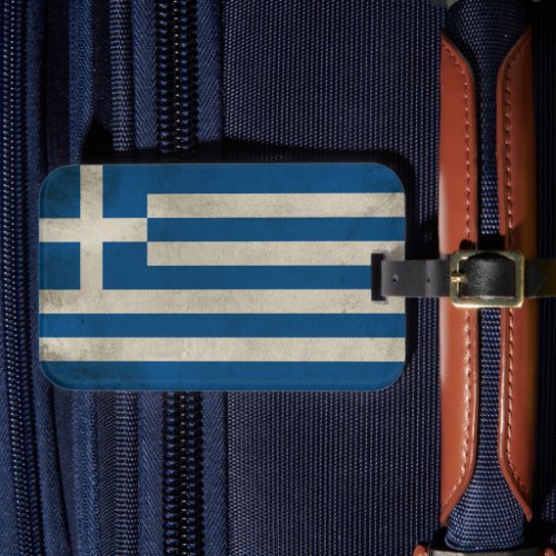 Flag of Greece Grunge Luggage Tag