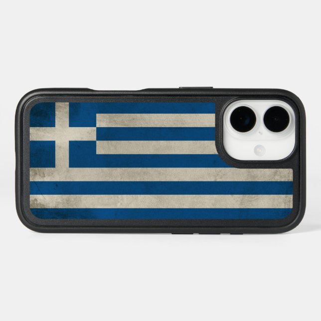 Flag of Greece Grunge Otterbox iPhone Case (Back Horizontal)