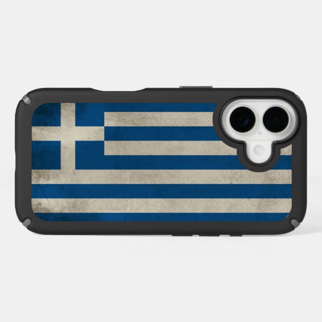 Flag of Greece Grunge Speck iPhone Case (Horz)