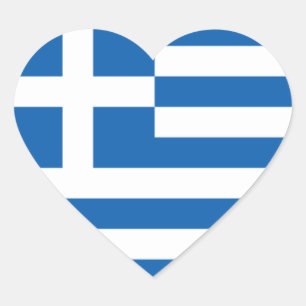 Flag of Greece Heart Sticker