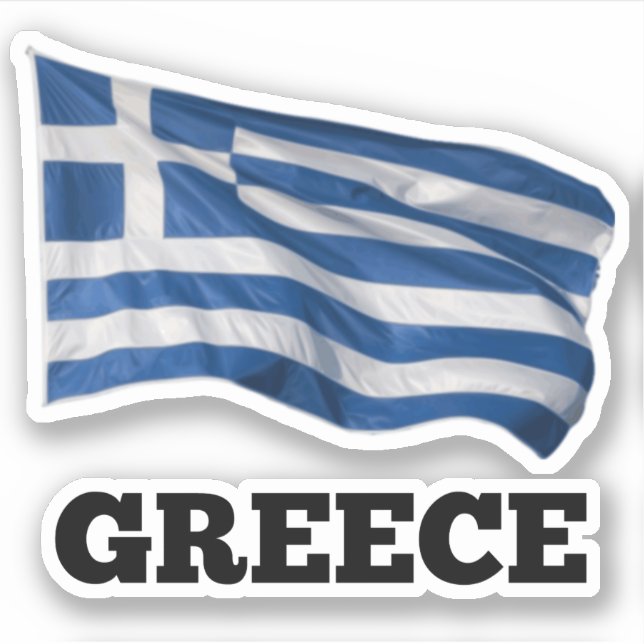 Flag of Greece, labeled Sticker (Front)