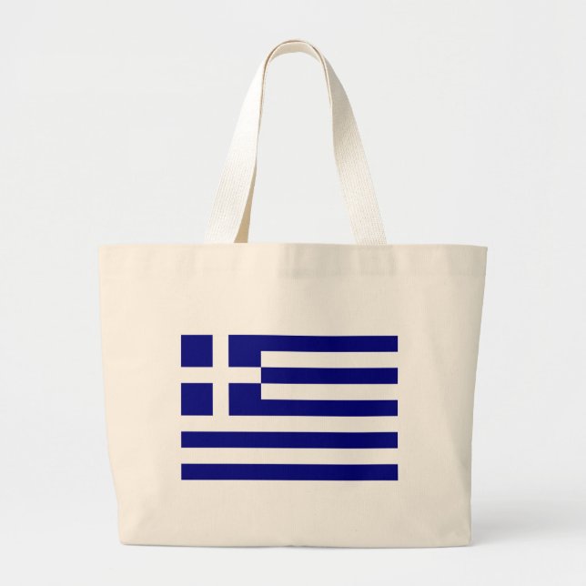 Flag of Greece Large Tote Bag (Front)