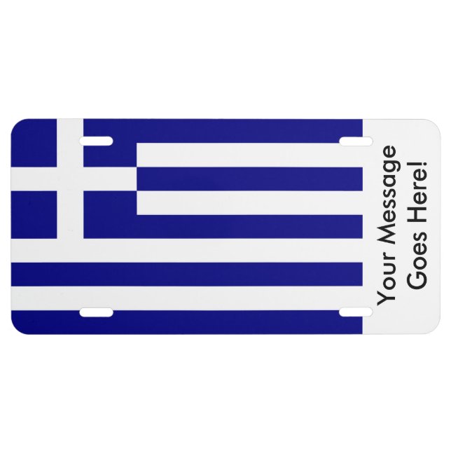 Flag of Greece License Plate (Front)