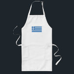 Flag of Greece Long Apron<br><div class="desc">The flag of Greece is made of blue and white lines and a white cross on a blue square. It's a great gift for those who love Greece or have a Greek heritage. This design is also available on many other products for you to choose from.</div>