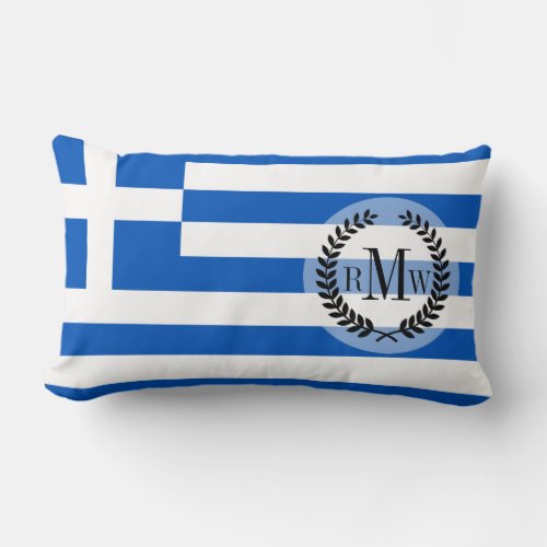 Flag of Greece Lumbar Pillow