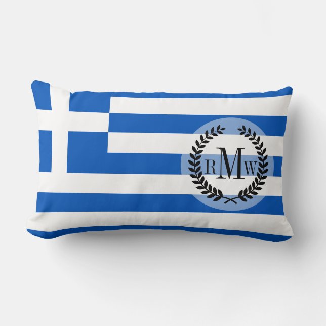 Flag of Greece Lumbar Pillow (Front)