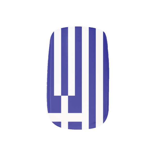 Flag of Greece Minx Nail Wraps (Right Thumb)