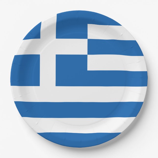 Flag of Greece Paper Plates (Front)