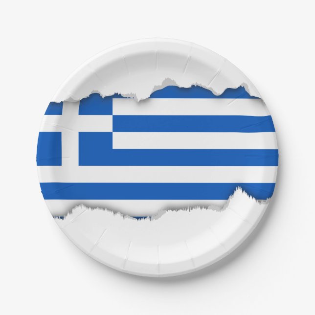 Flag of Greece Paper Plates (Front)