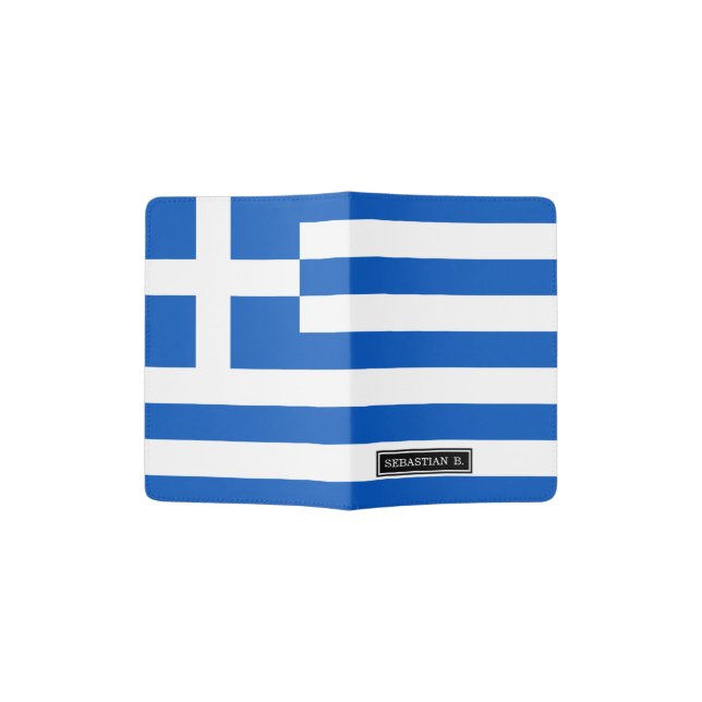 Flag of Greece Passport Holder (Opened)