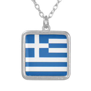 Greek Greece Flag Pendant Necklace