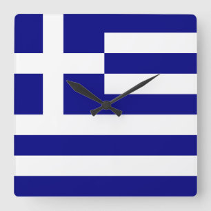 Flag of Greece Square Wall Clock