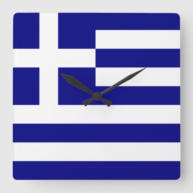 Flag of Greece Square Wall Clock (Front)