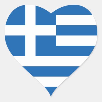 Flag Of Greece Sticker (heart) by StillImages at Zazzle