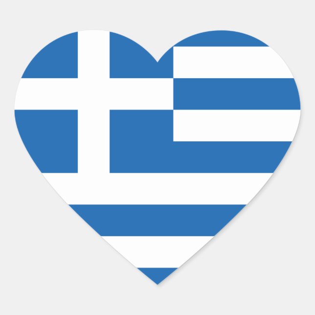 Flag of Greece Sticker (Heart) (Front)
