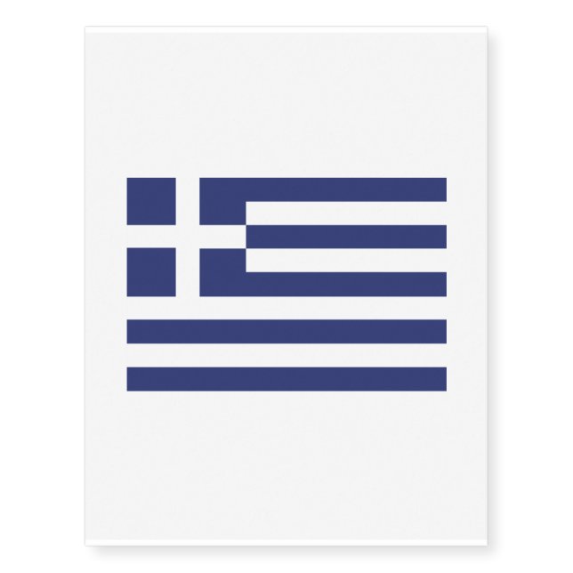Flag of Greece Temporary Tattoos (Front)