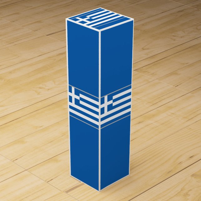 Flag of Greece Wine Gift Box (Front)