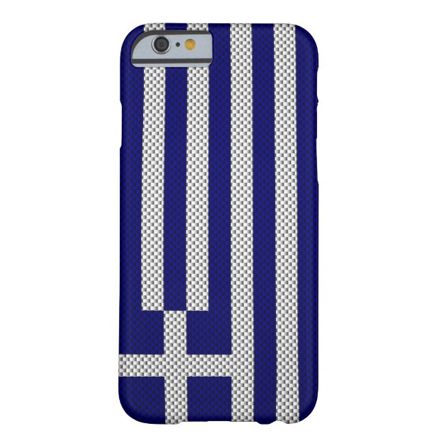 Flag of Greece with Carbon Fiber Effect Case-Mate iPhone Case (Back)