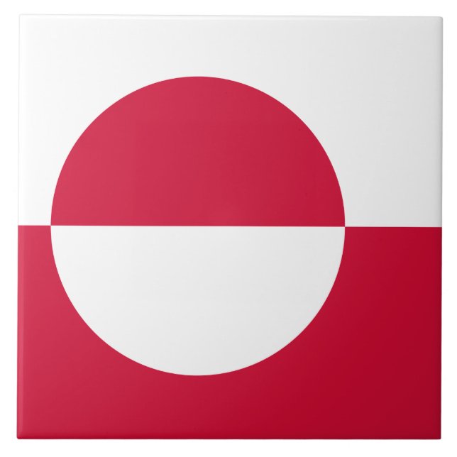 Flag of Greenland Ceramic Tile (Front)