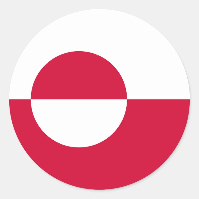 Flag of Greenland Classic Round Sticker (Front)