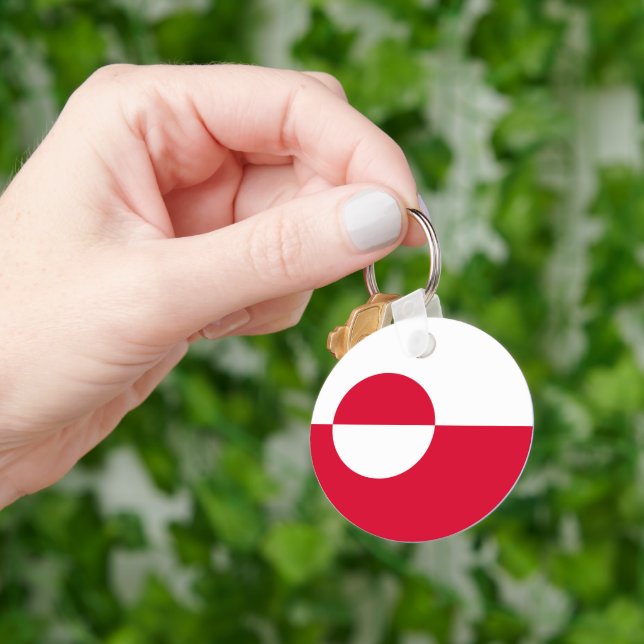 Flag of Greenland Keychain (Hand)