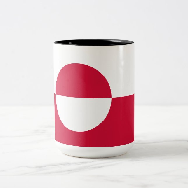 Flag of Greenland Two-Tone Coffee Mug (Center)