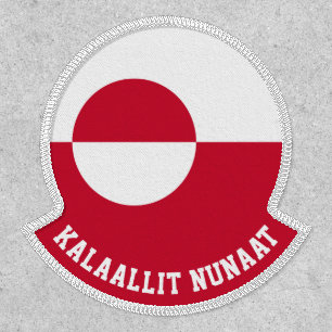 Flag of Greenland with name in Greenlandic Patch