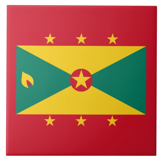 Flag of Grenada Ceramic Tile (Front)