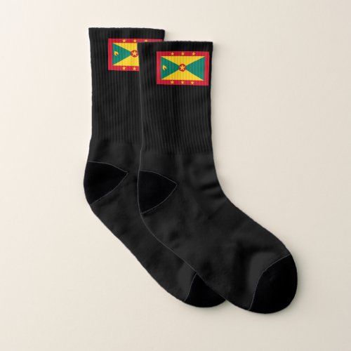 Flag of Grenada _ Gwenad _ Grenadian Flag Socks