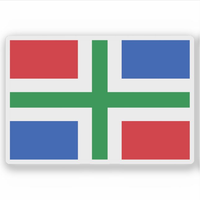 Flag of Groningen (province), the Netherlands Sticker (Front)