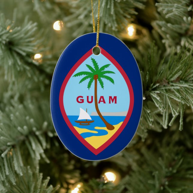 Flag of Guam Ceramic Ornament (Tree)