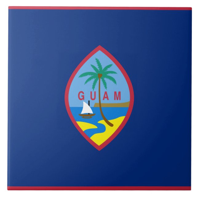 Flag of Guam Ceramic Tile (Front)