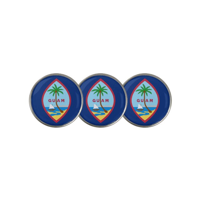 Flag of Guam Golf Ball Marker (3 Up)