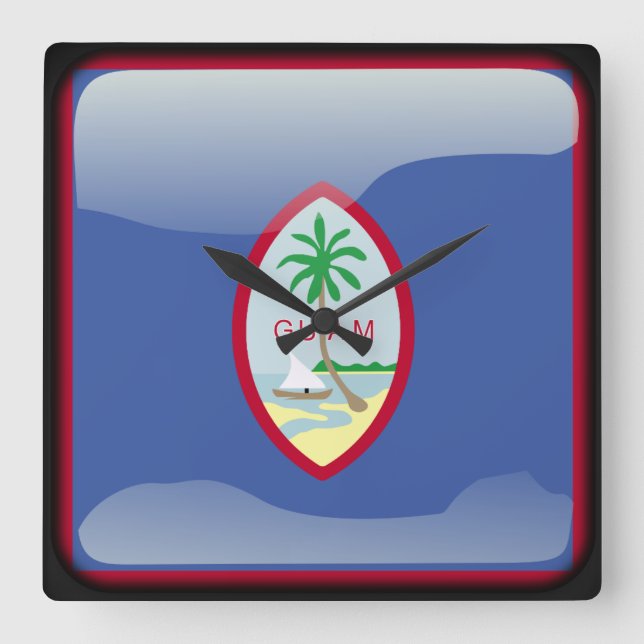 Flag of Guam Square Wall Clock (Front)