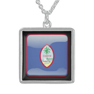 Flag of Guam Sterling Silver Necklace