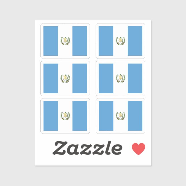 Flag of Guatemala Collection pack of 6 Sticker (Sheet)