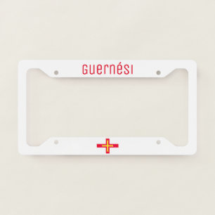 Flag of Guernési License Plate Frame