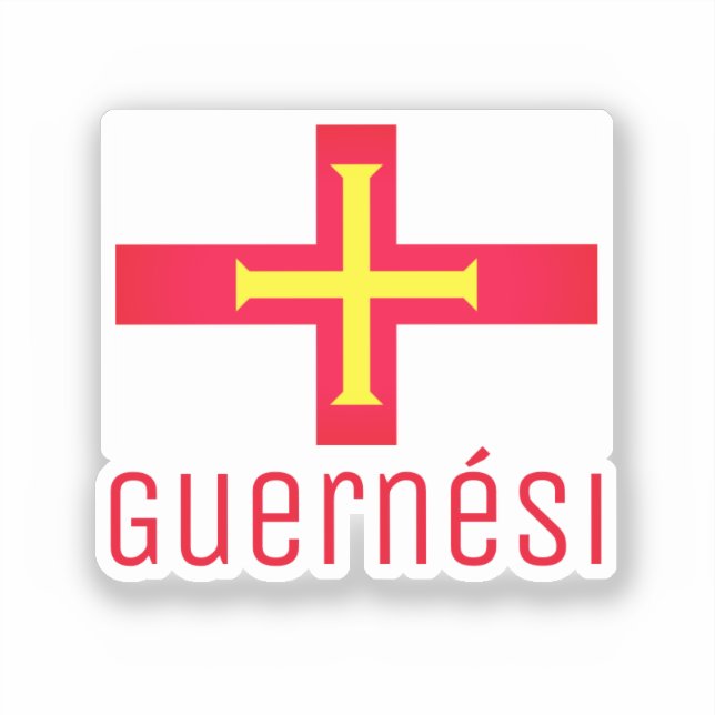 Flag of Guernési  Sticker (Front)
