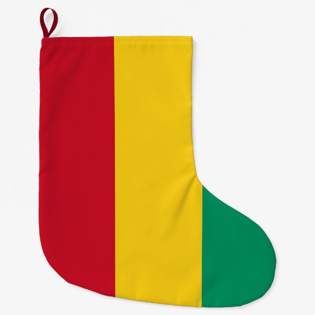 Flag of Guinea (African Country) Large Christmas Stocking (Front)