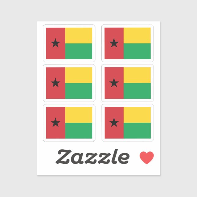 Flag of Guinea-Bissau Collection pack of 6 Sticker (Sheet)
