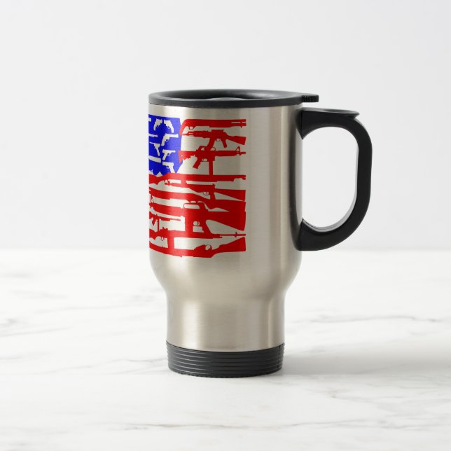 Flag Of Guns 2nd Amendment Travel Mug (Right)