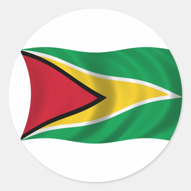 Flag of Guyana Classic Round Sticker (Front)