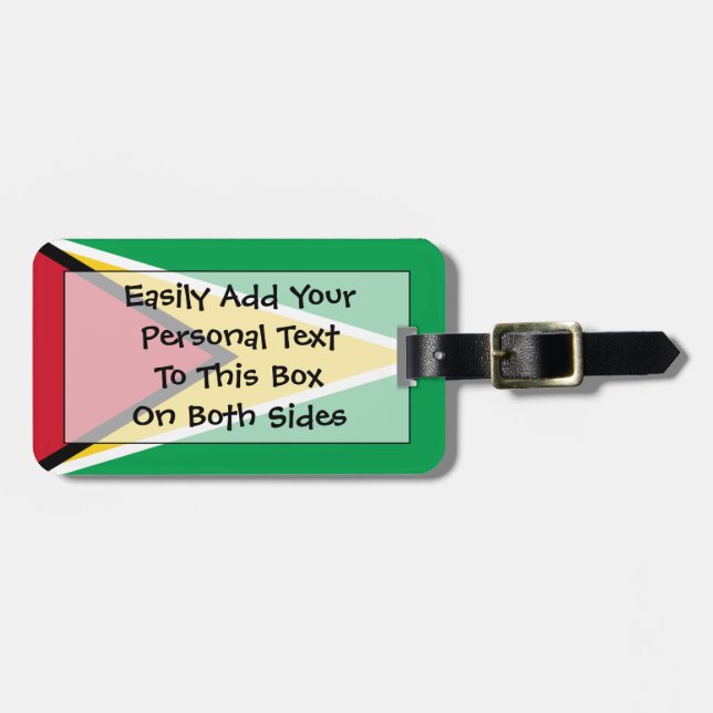 Flag of Guyana Easy ID Personal Luggage Tag (Front Horizontal)