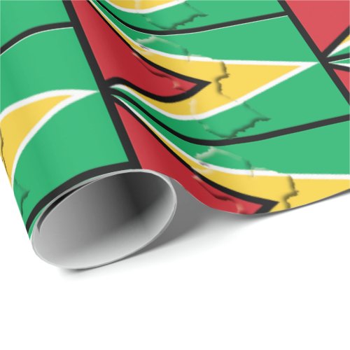 FLAG OF GUYANA  Golden Arrowhead  GUYANESE Wrapping Paper